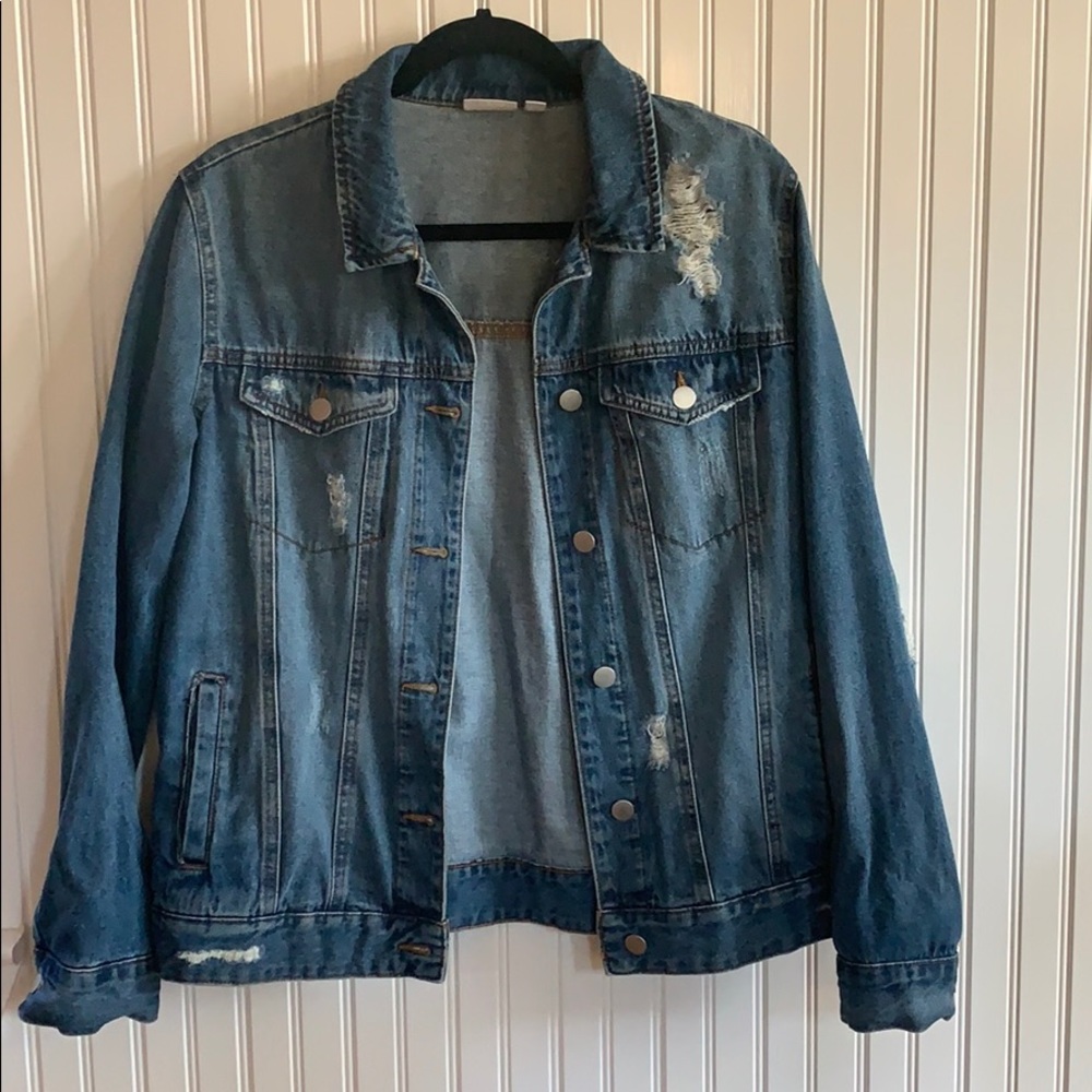 -BP Nordstrom distressed Denim Jacket-